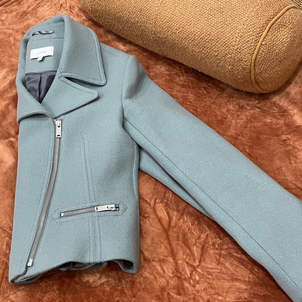 Pastel Blue Wool Suit Blazer - Picture 8 of 8